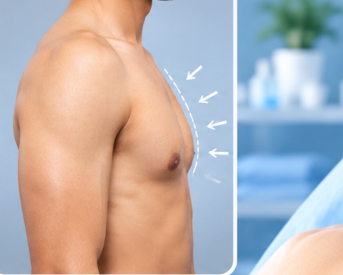 Gynecomastia male chest contouring
